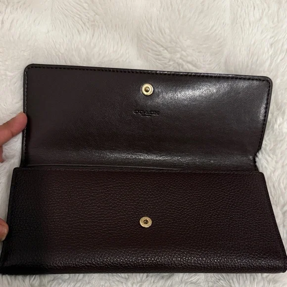 NEW Coach Dark Brown Leather Wallet - Picture 5 of 6
